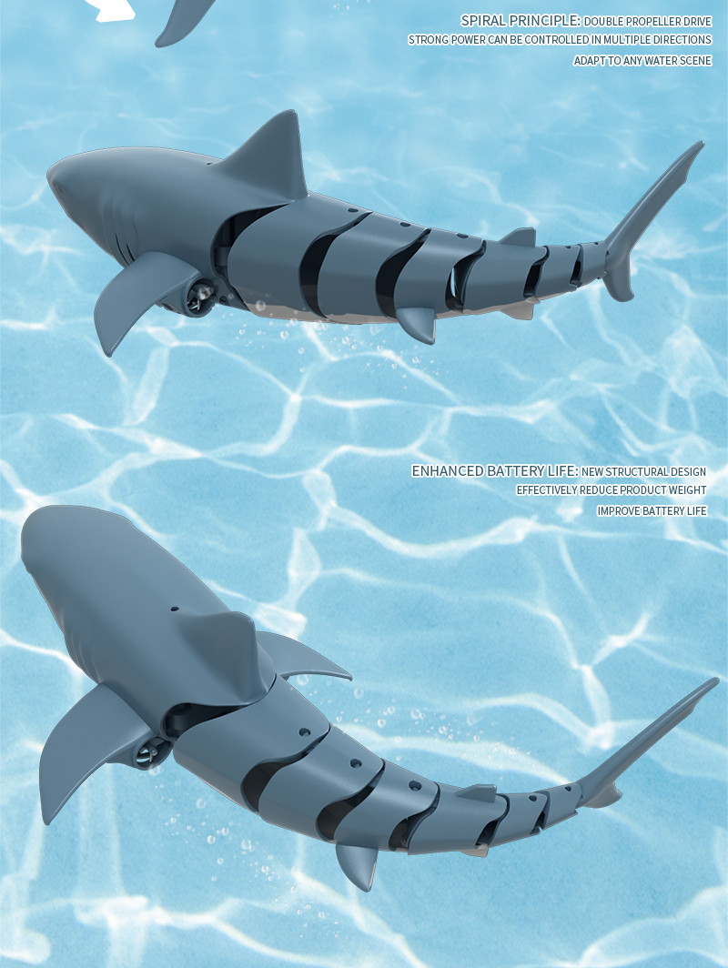 Peixe à Prova Simulação Tubarão Brinquedo Nadar Dwaterproof Água Controle Remoto Elétrico Robô Piscina Banheiro Crianças Brinquedos Presente 2.4g rc 5 Animais e robôs por radiocontrole