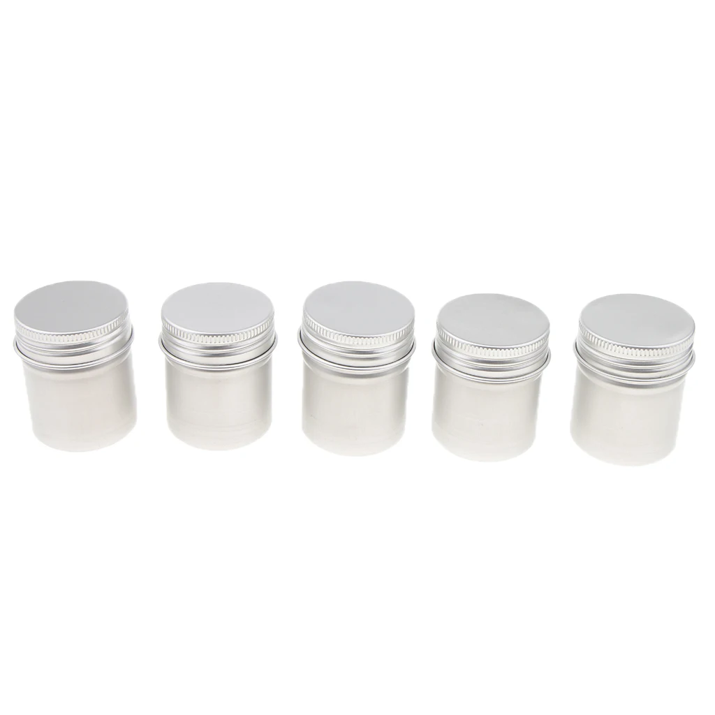 5 X 50ml Empty Aluminum Jar, Gel Jar, Potty Jar, Tin Box with