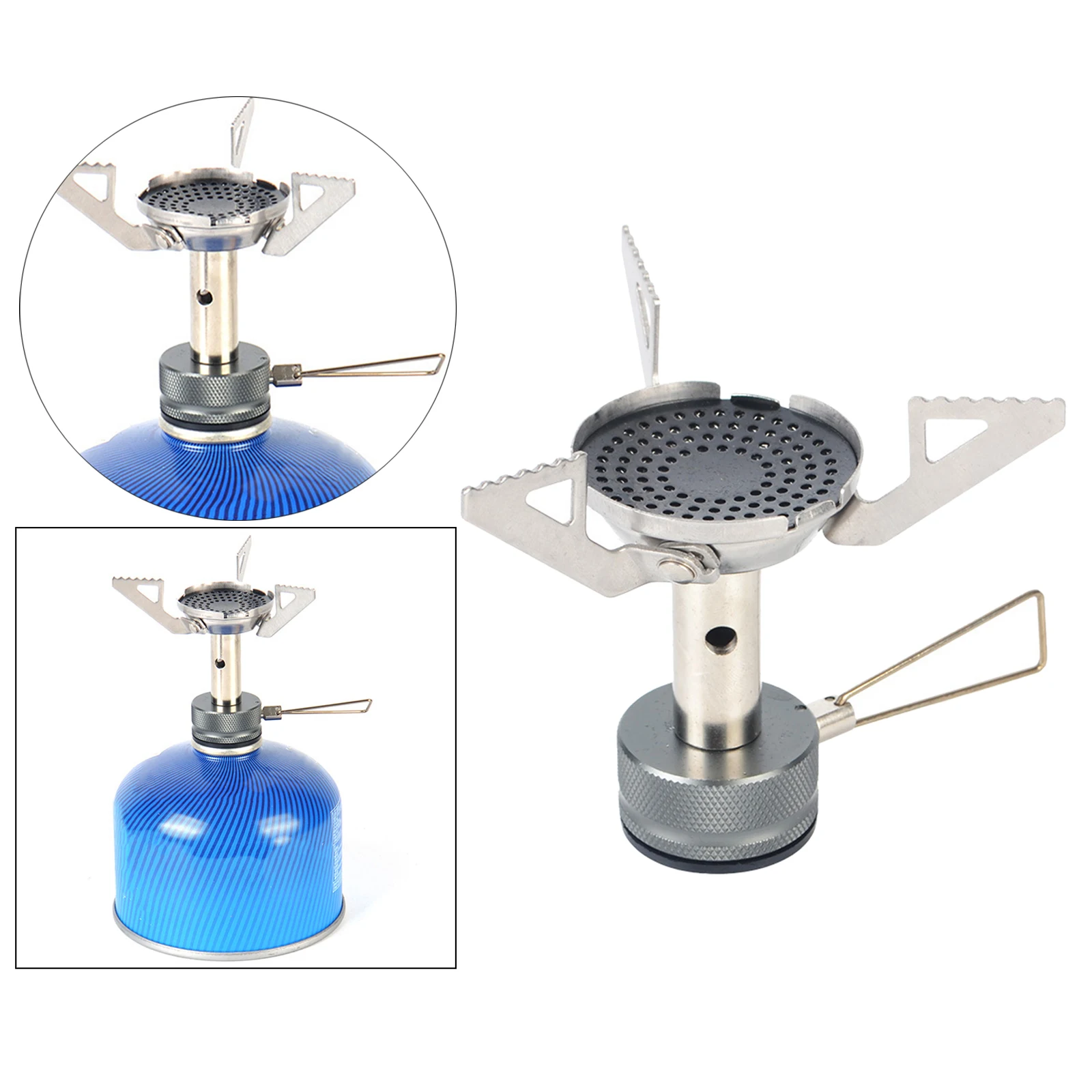 Mini Gas Stove Backpacking Canister Stove Burners Camping Outdoor Stove Cooking Foldable Hiking Butane Propane Furnace Gear