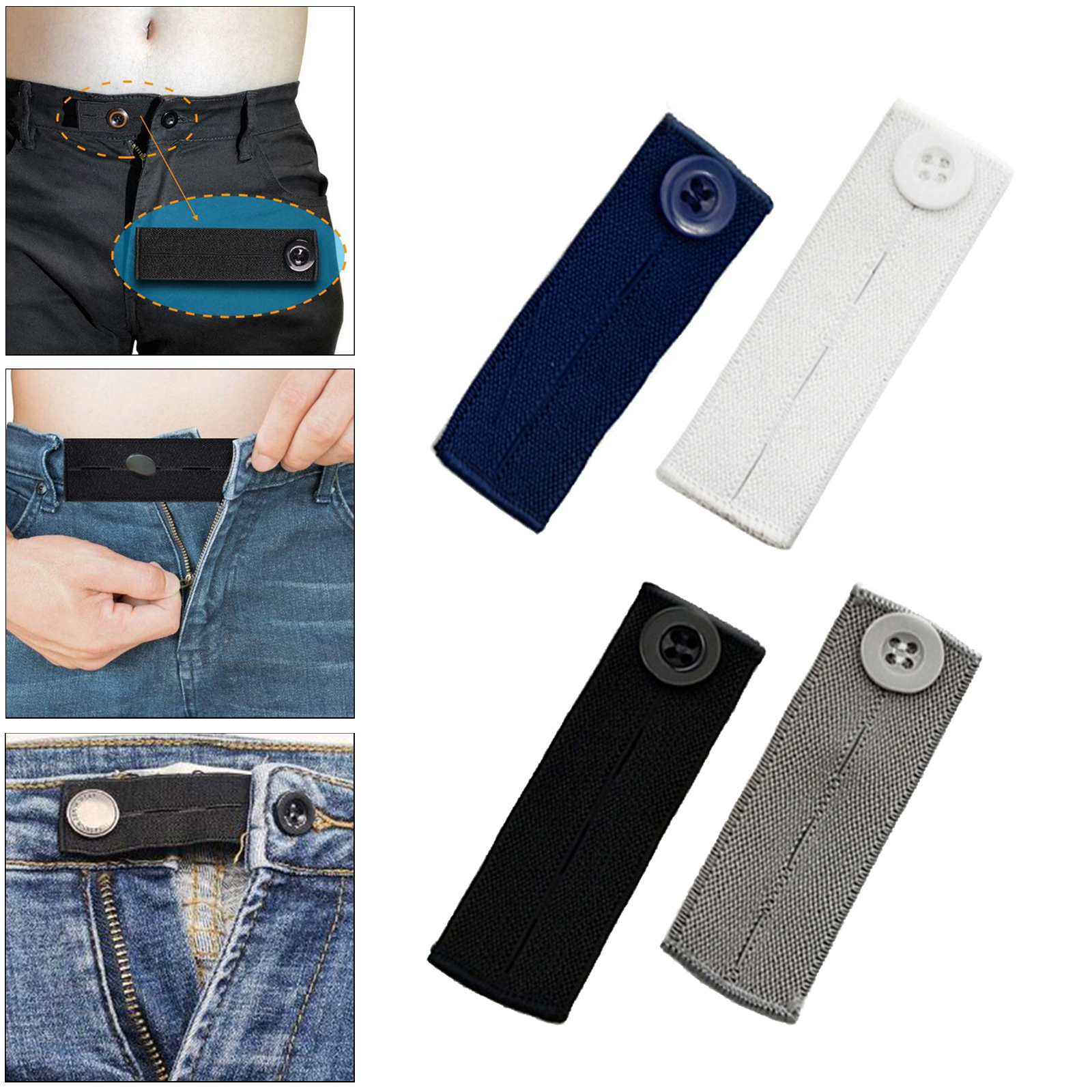 4 Pack Expander Button for Men and Women, Collar Extenders/Neck Extender/Wonder Button for Men Dress Shirts, Simple Use