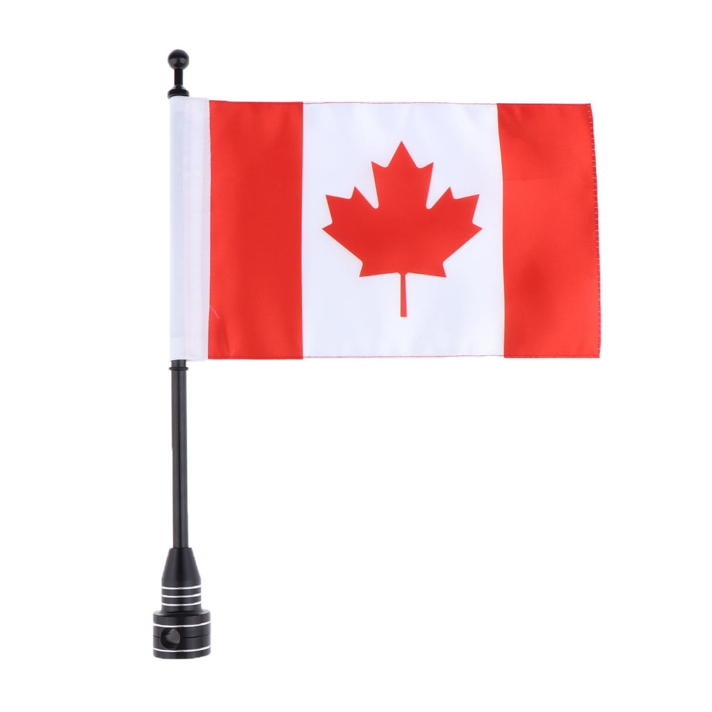 Motorcycle Canada Flag Pole Mount Custom Rack Luggage Flag For   Durability Adjustable Mounting Bracket