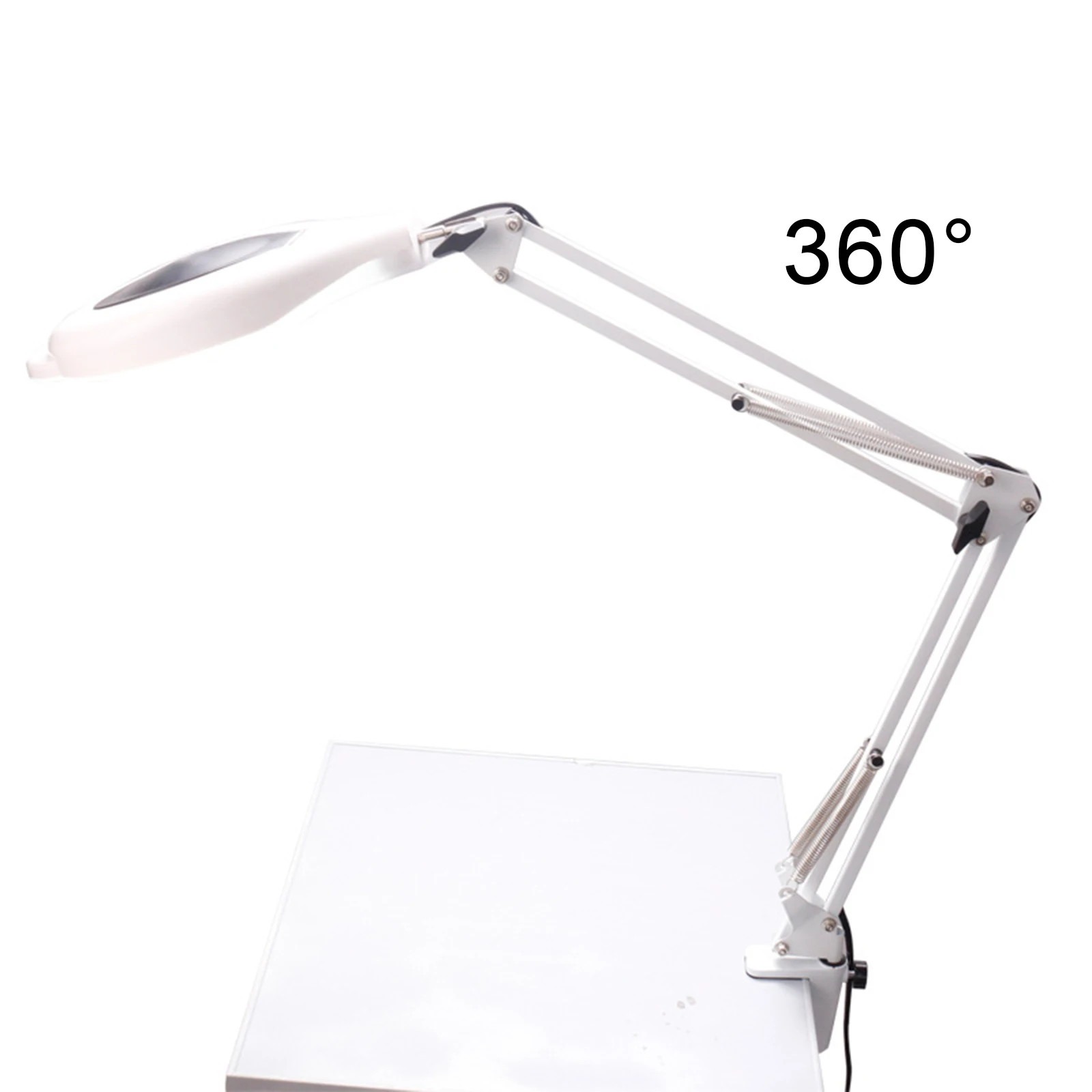 Folding USB Magnifying Lamp Magnifier Table Light with Clamp, 6,000k Cool White Led Technology