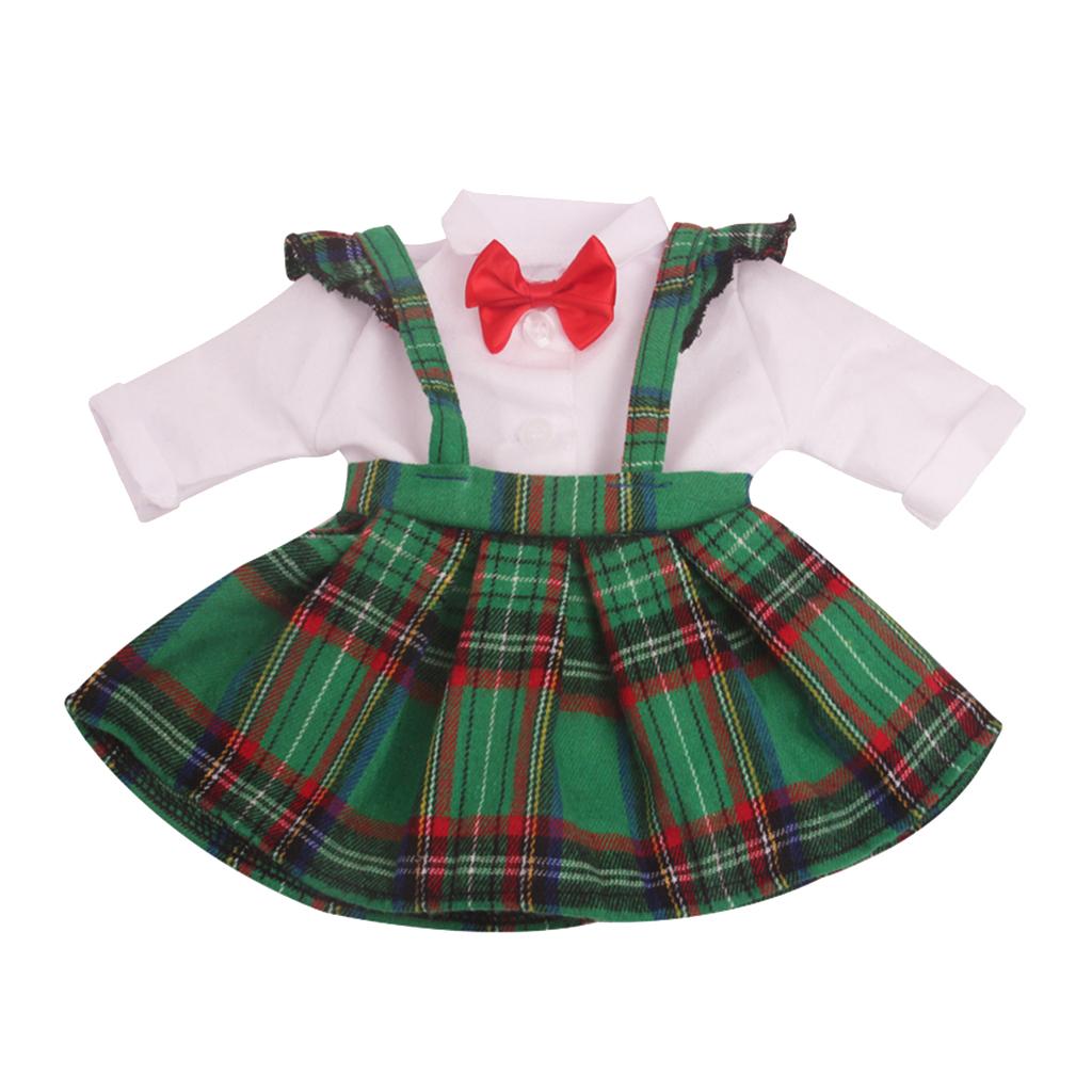 Doll Girl Clothes, Doll Students School Uniform 2-Piece Set for 18inch American Doll Clothing Pretend Play Toy