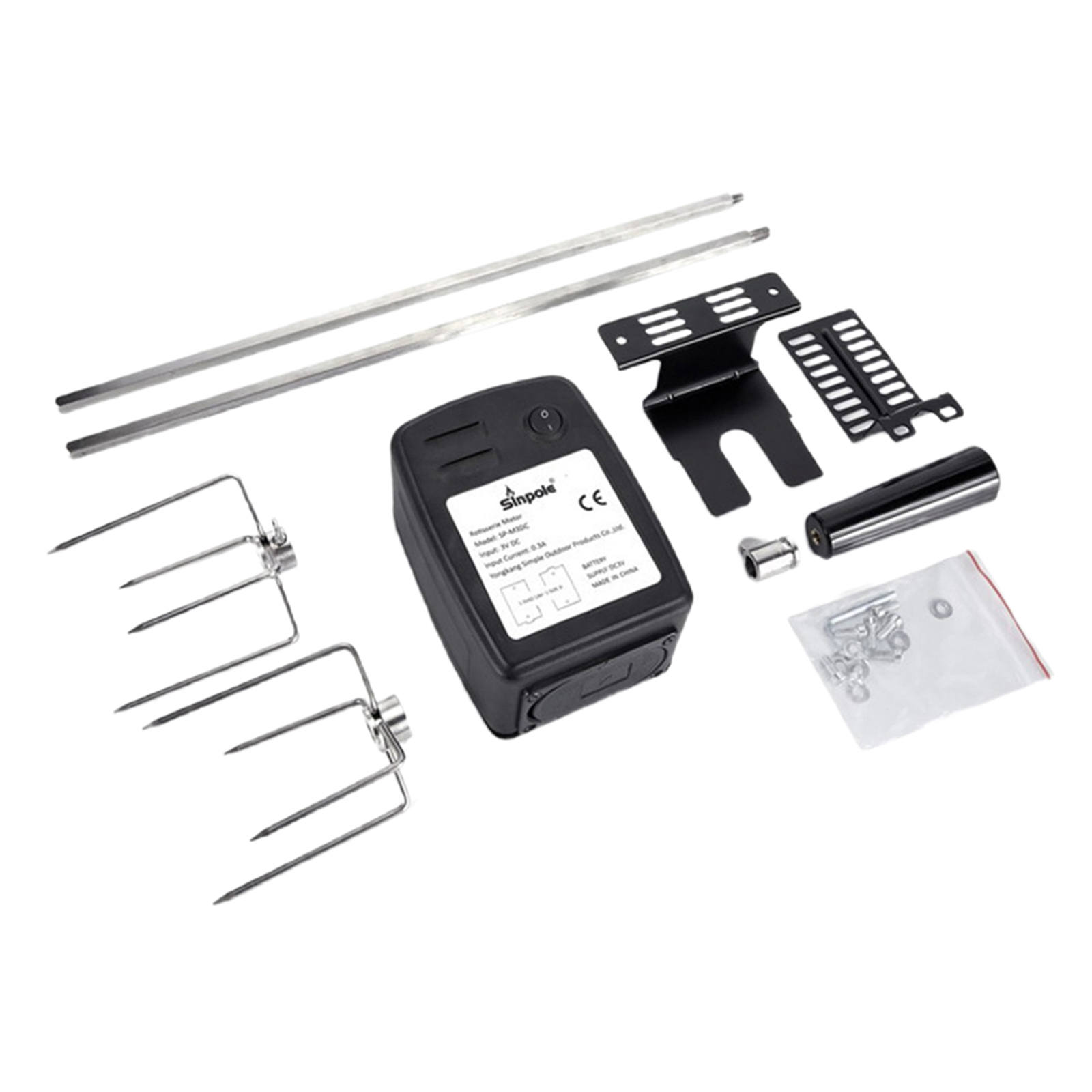 Heavy Duty Rotisserie Kit with Motor Household Battery Powered for Cooking BBQ Campfire Camping Supplies