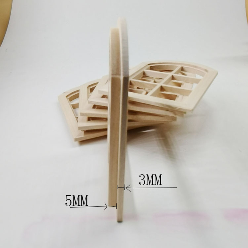 1/12 Dollhouse Miniature Unpainted 6 Panel Window Model Decor Accessories
