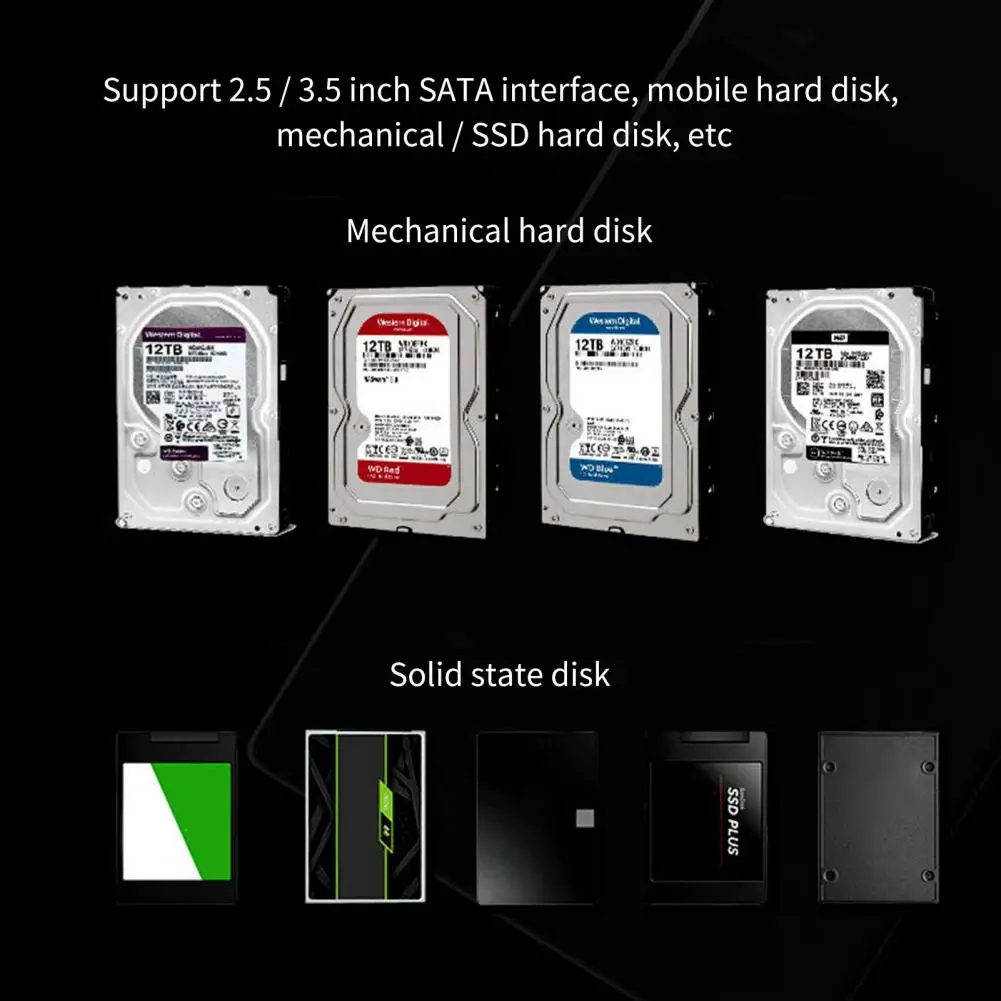 HDD/SSD External Disk Case Good Heat Dissipation Aluminum Alloy USB3.0 5Gbps 2.5/3.5 inch SATA HDD SSD Enclosure for Computer box external hdd 3.5