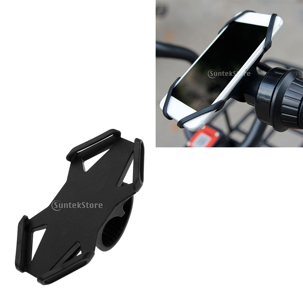 Silicone Motorcycle Bike Bicycle Handlebar Phone Mount Holder Bracket Rack GPS Case Works for 4-6 inch Smartphones