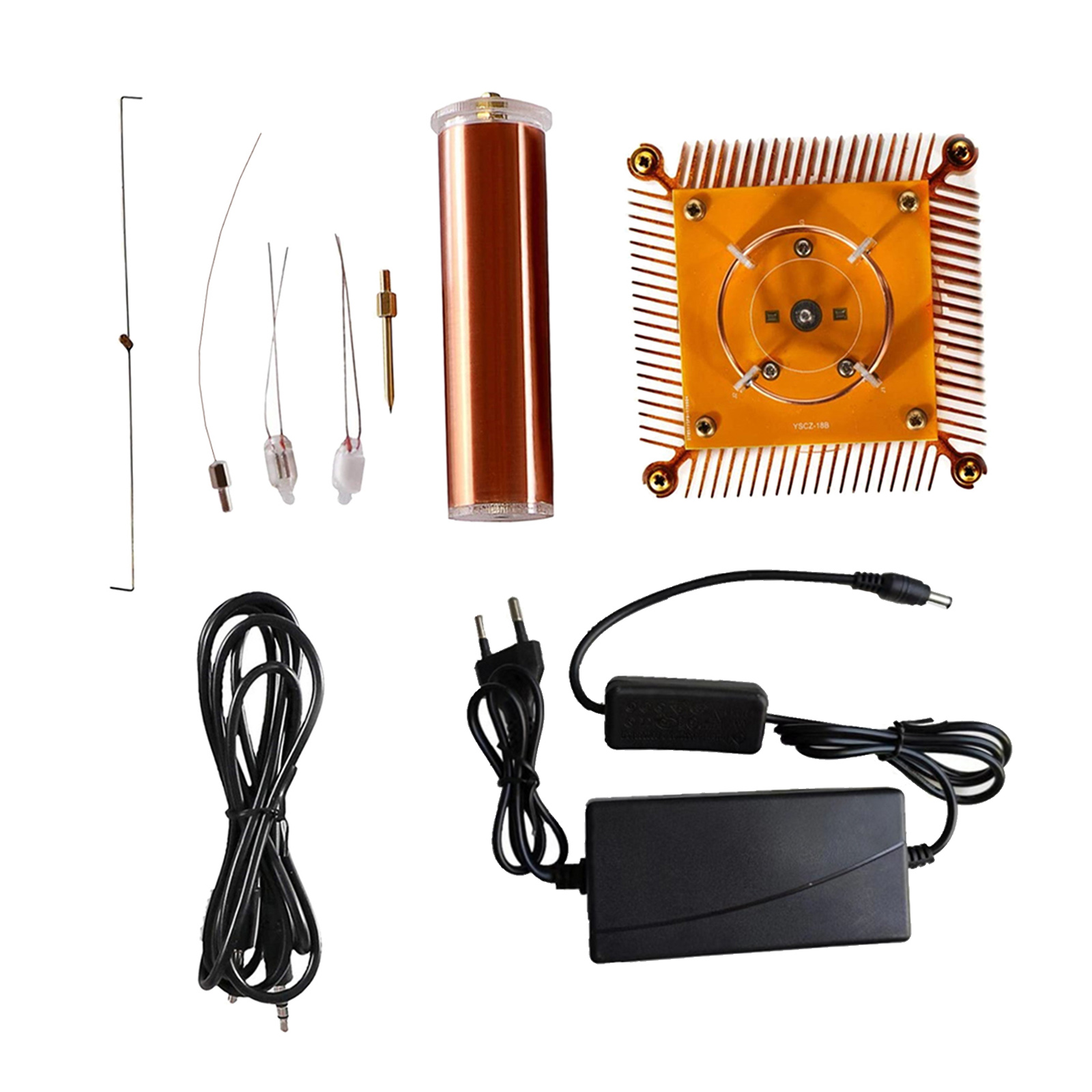 DIY Small Tesla Coil Kit Plasma Speaker Wireless Transmission + Power DC24V3A for Physics Teaching Experiment DIY Board