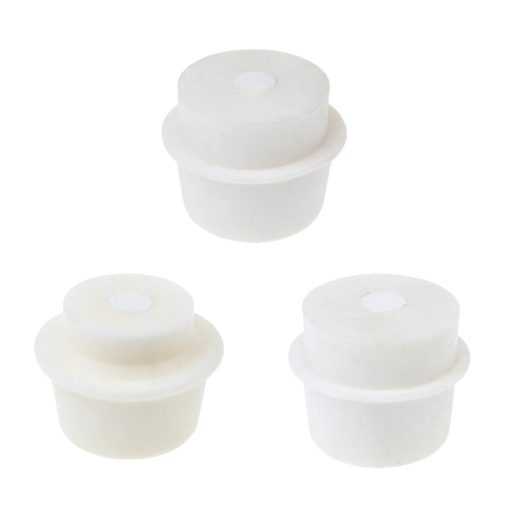 White / Silicone Rubber Stopper Plug Bung Cap for Flask, Test Tube, Bottle / Non-toxic and Odorless