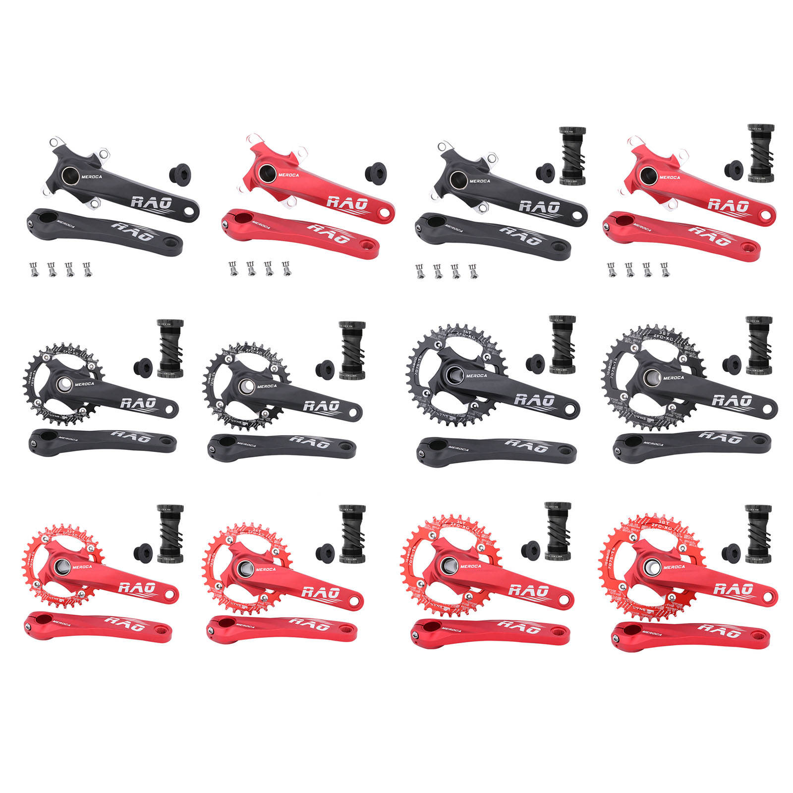 104BCD 170mm Cranks 32/34/36/38T Sprocket with Bottom Bracket Mountain Bicycle Crankset
