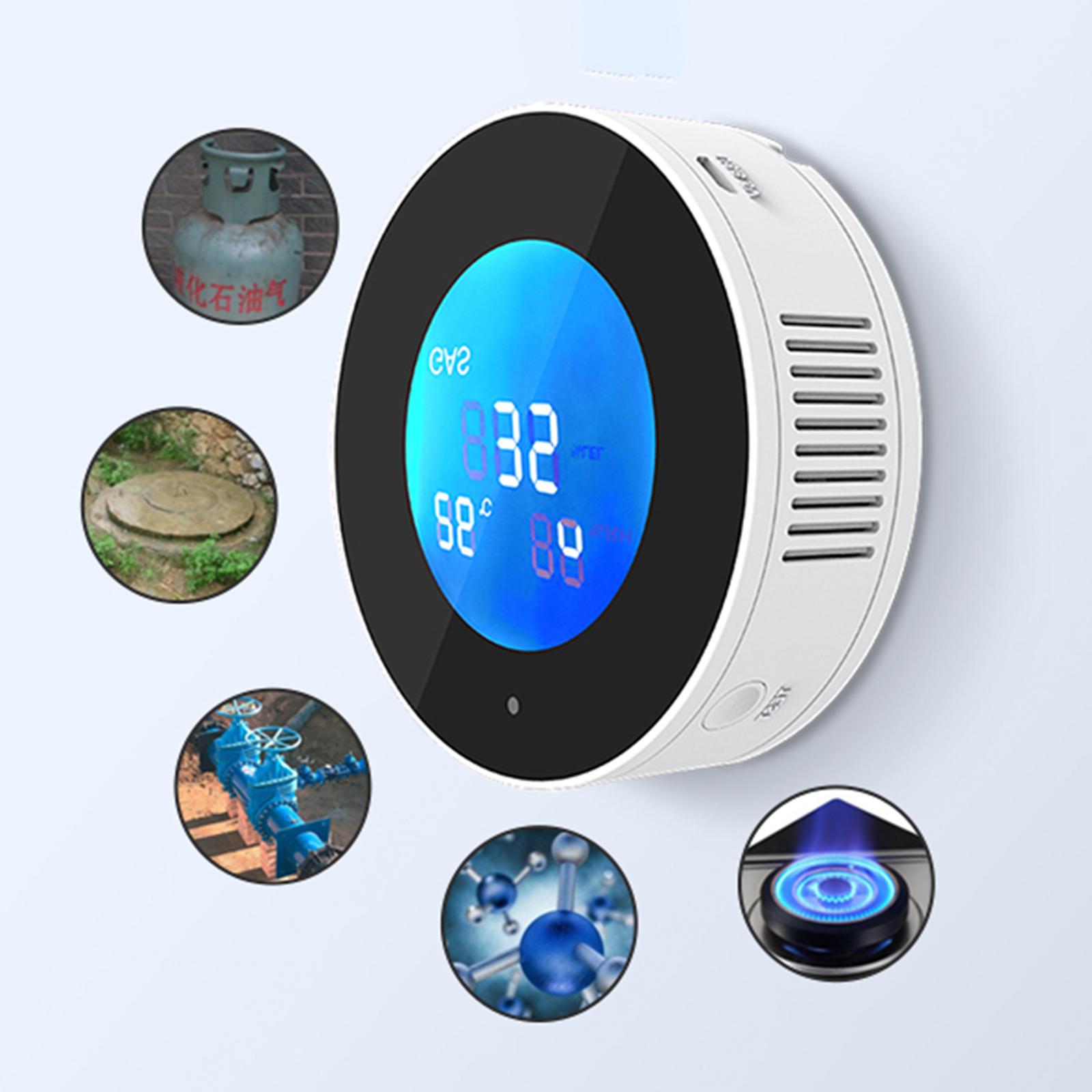 Smart WiFi Natural Gas Leak Detectors Alarm Sound, Methane Detection Gas Alarm Tester Sensor Warning for Home Kitchen RV Garage