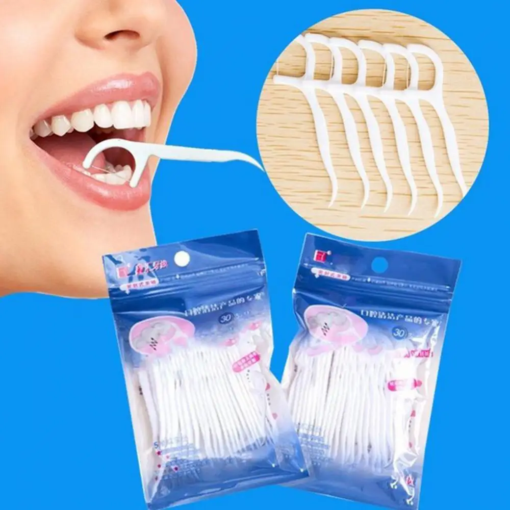 Floss Toothpick 30шт. Одноразовые нитки для зубов. Одноразовая зубная нить. Нити для зубов одноразовые. Уход за ртом купить