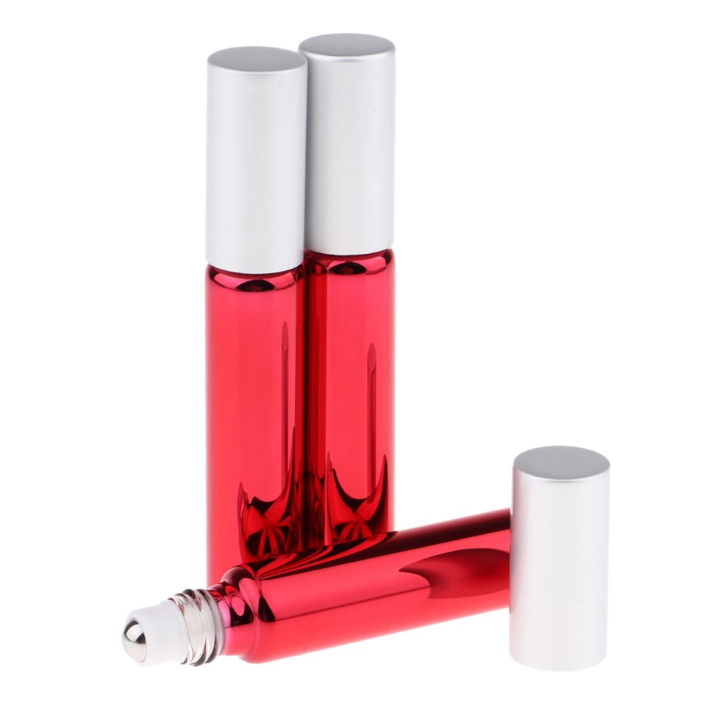3Pcs Essential Oil Roller Bottles for Essential Oils & Massage Oil & Perfume & Lip Oil & Lip Gloss & Eye Cream Serums