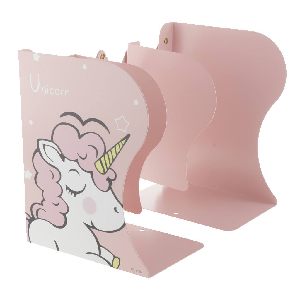 Unicorn Bookends Metal Iron Adjustable School Books Holder Stand Desk Heavy