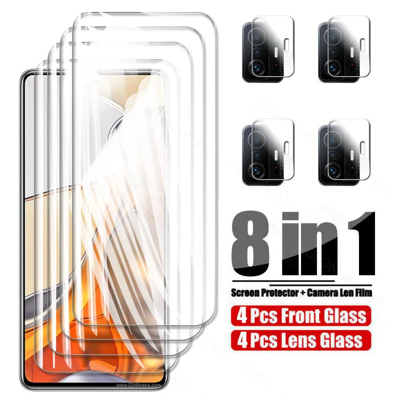mobile screen protector 8in1 Tempered Glass For Xiaomi Mi 11T Pro Lens Films Screen Protector for Xiaomi Mi 11 T 11T Pro Mi11T 7'' Protective Glass phone glass protector