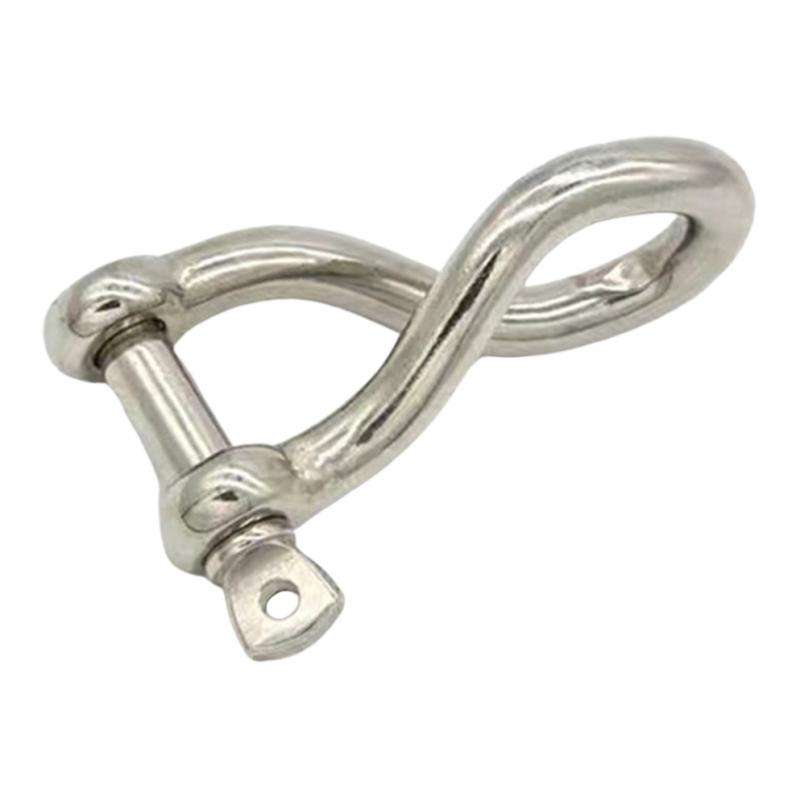 10mm Long Twisted D Shackle Shade Sail / Boating Accessory Stainless Steel
