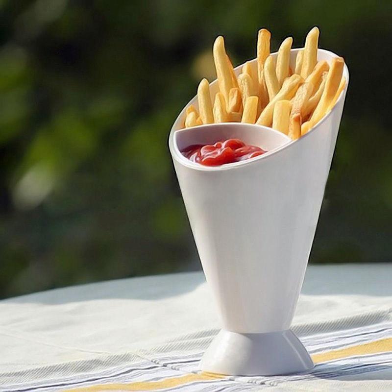 Snack Cone Stand Dip Holder For Fries Chips Finger Food Sauce Vegetables French Fries Dip Cup