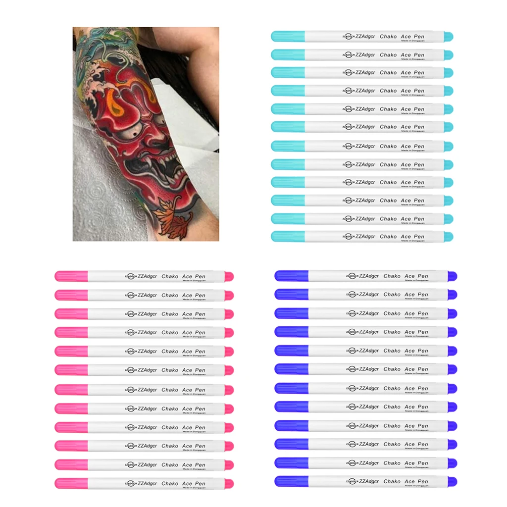 12Pcs Tattoo / Piercing Skin Marking Pen Marker For Custom DIY Design