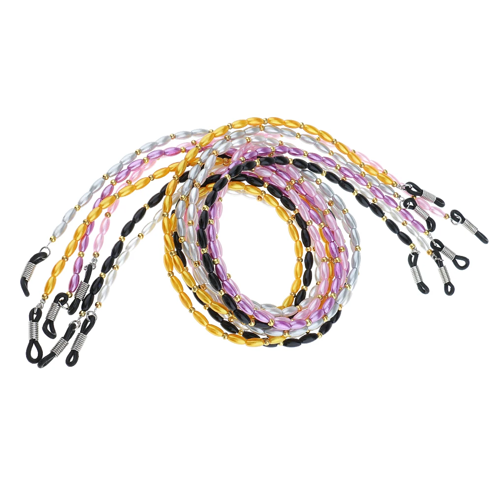 6pcs Eyeglass Chain Sunglass Holder Strap Neck Cord Lanyard Necklace Beaded