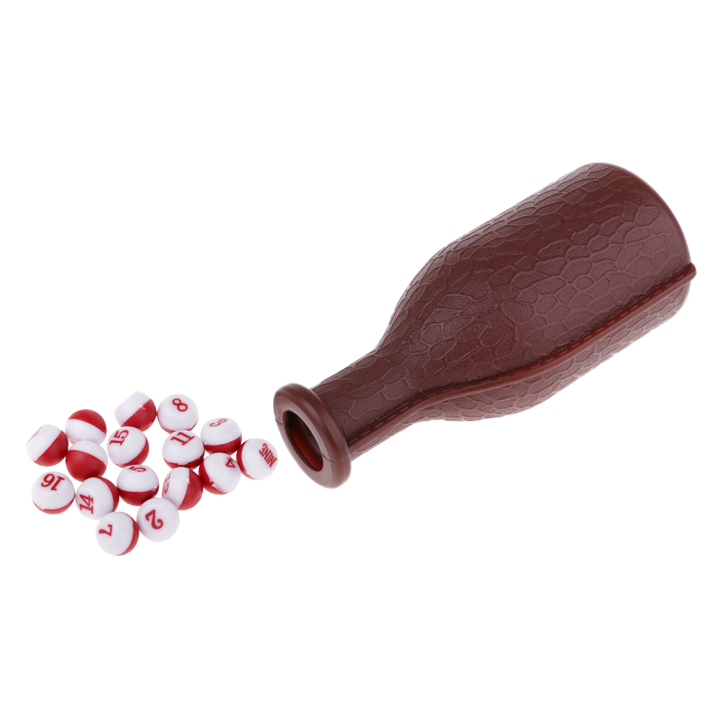 16 Red Plastic Scoring Numbered Pills with 6.3x2.7inch Brown Kelly Pill Pool