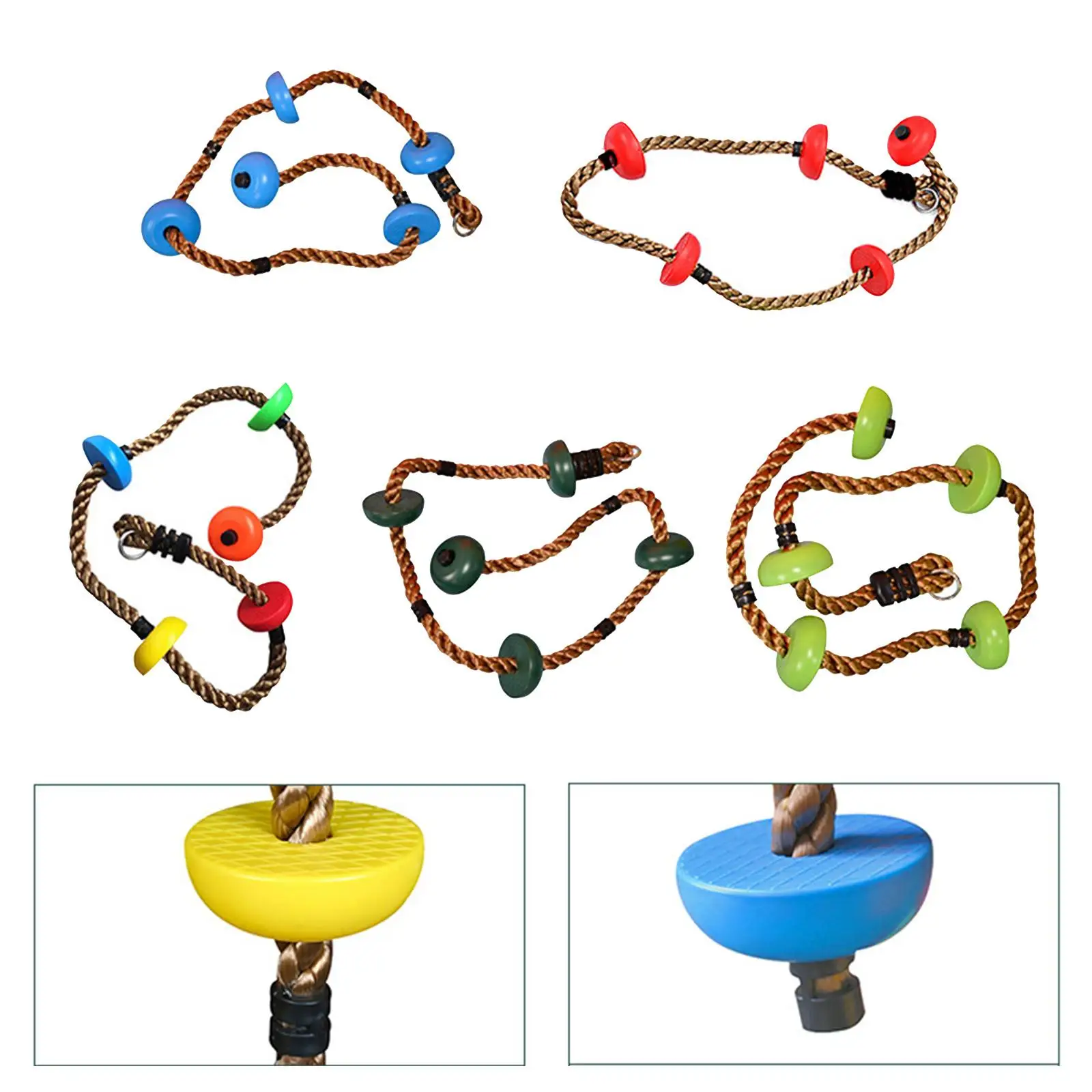 Climbing Rope Equipment Accessories Disc Props Sports Games Rope Ladder Swing for Garden Gym Playground Exercise Kids