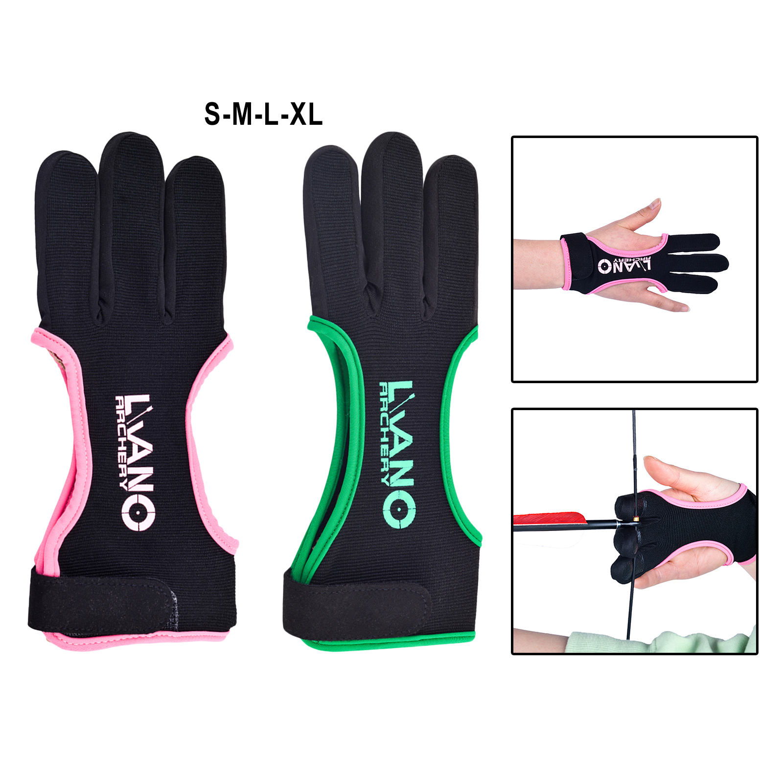 3 Fingers High Elastic Hand Guard Protective Archery Bow Shooting Glove for Recurve Compound Bow hunting Fit LH / RH Accessory