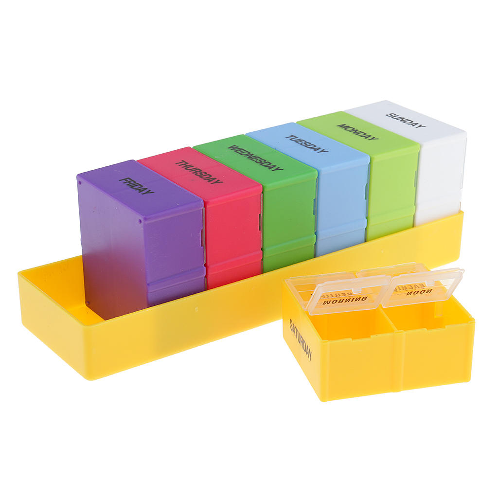 7 Days Portable Detachable Compartment Medication Pills Box Tablets Container Dispenser Case Planner Reminder