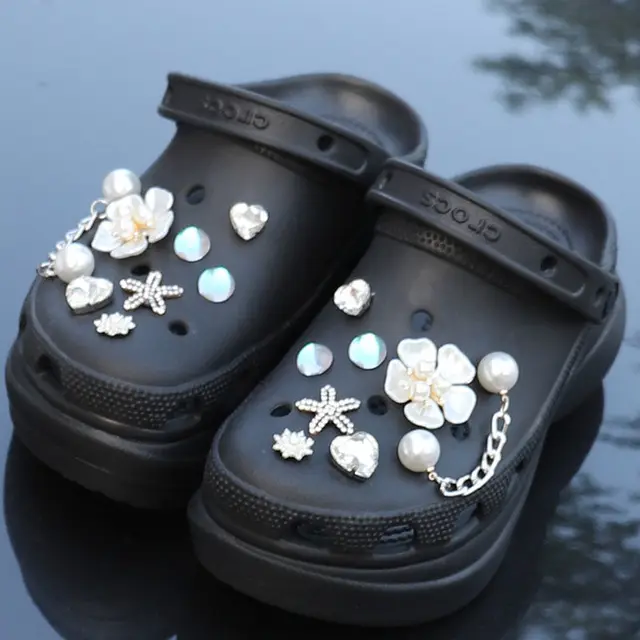 New Ocean Starfish Croc Charms Designer DIY Animal Pearl Chain Shoes  Decaration Accessories for JIBS Clogs Kids Boys Girls Gifts
