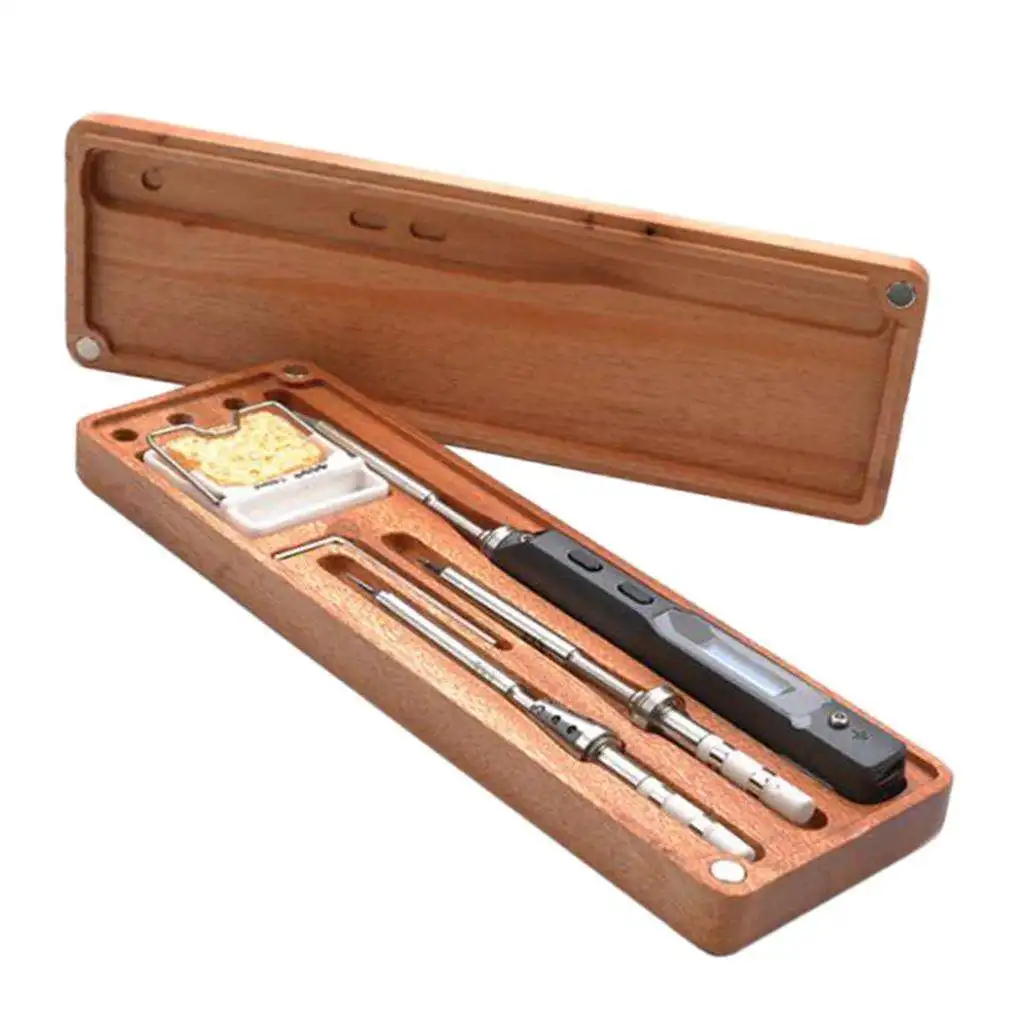 Log Wooden Storage Case Box for TS100 Electric Digital Smart Soldering Iron