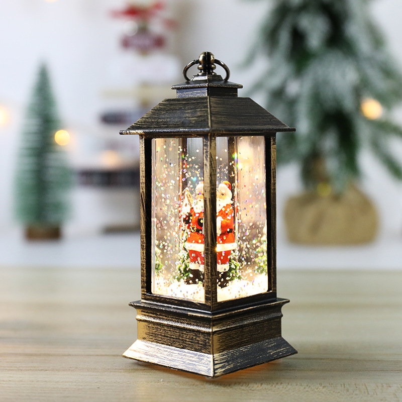 Description Picture 6 of itemHanging Christmas Lantern With Flickering LED Lanterns Night Light lanterne decoration Glittering Simulation Snow Globe Lantern
