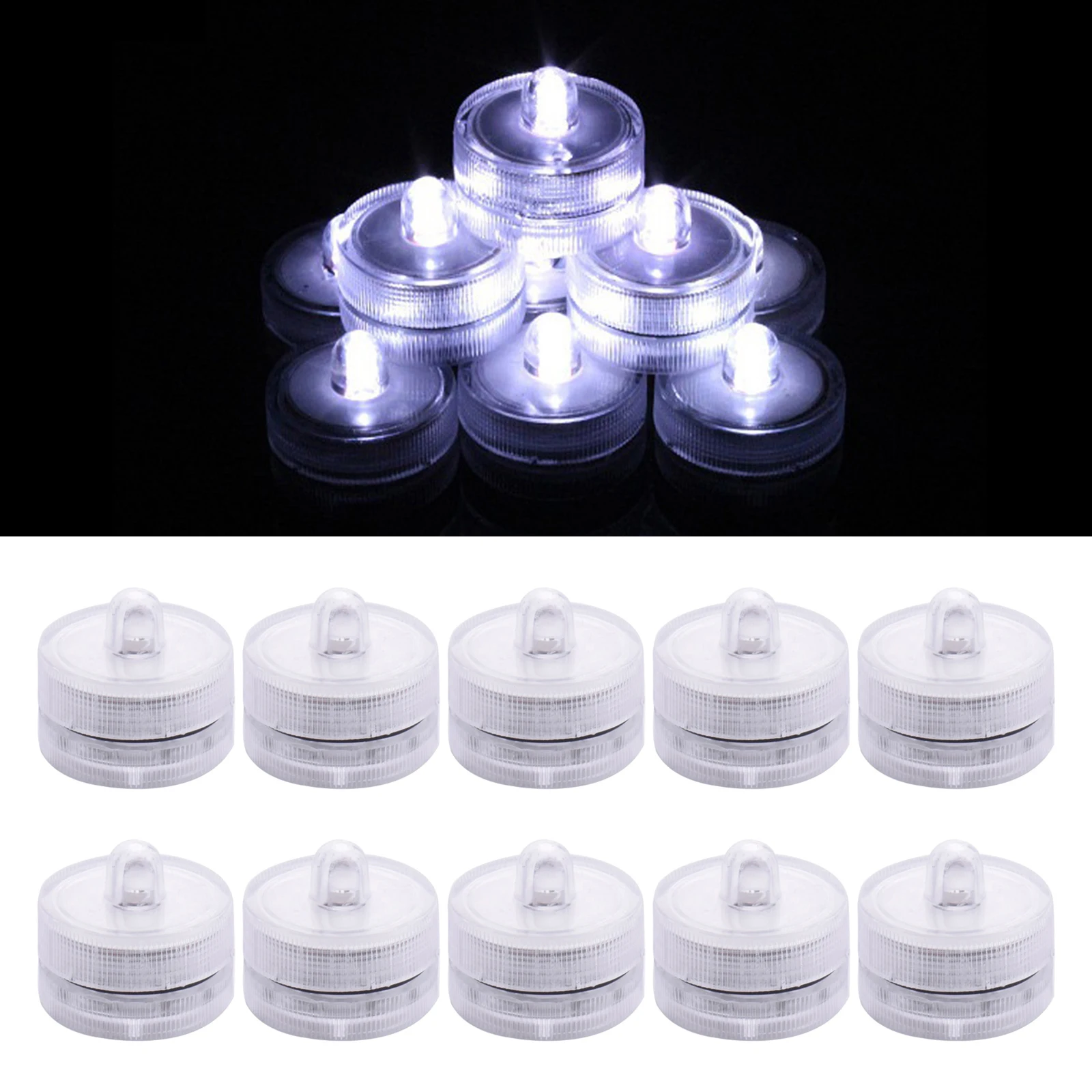 12Pcs Waterproof LED Candles Mood Tealight Skateboard Underglow Light