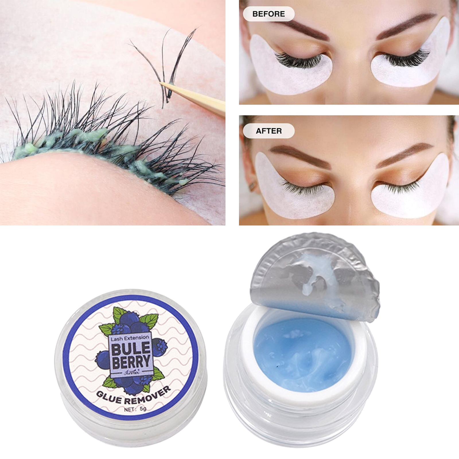 Eyelash Glue Remover Professional Fast Dissolution 5G Fruit Flavour Low Irritation Cream for Lashes Remover Makeup Tools