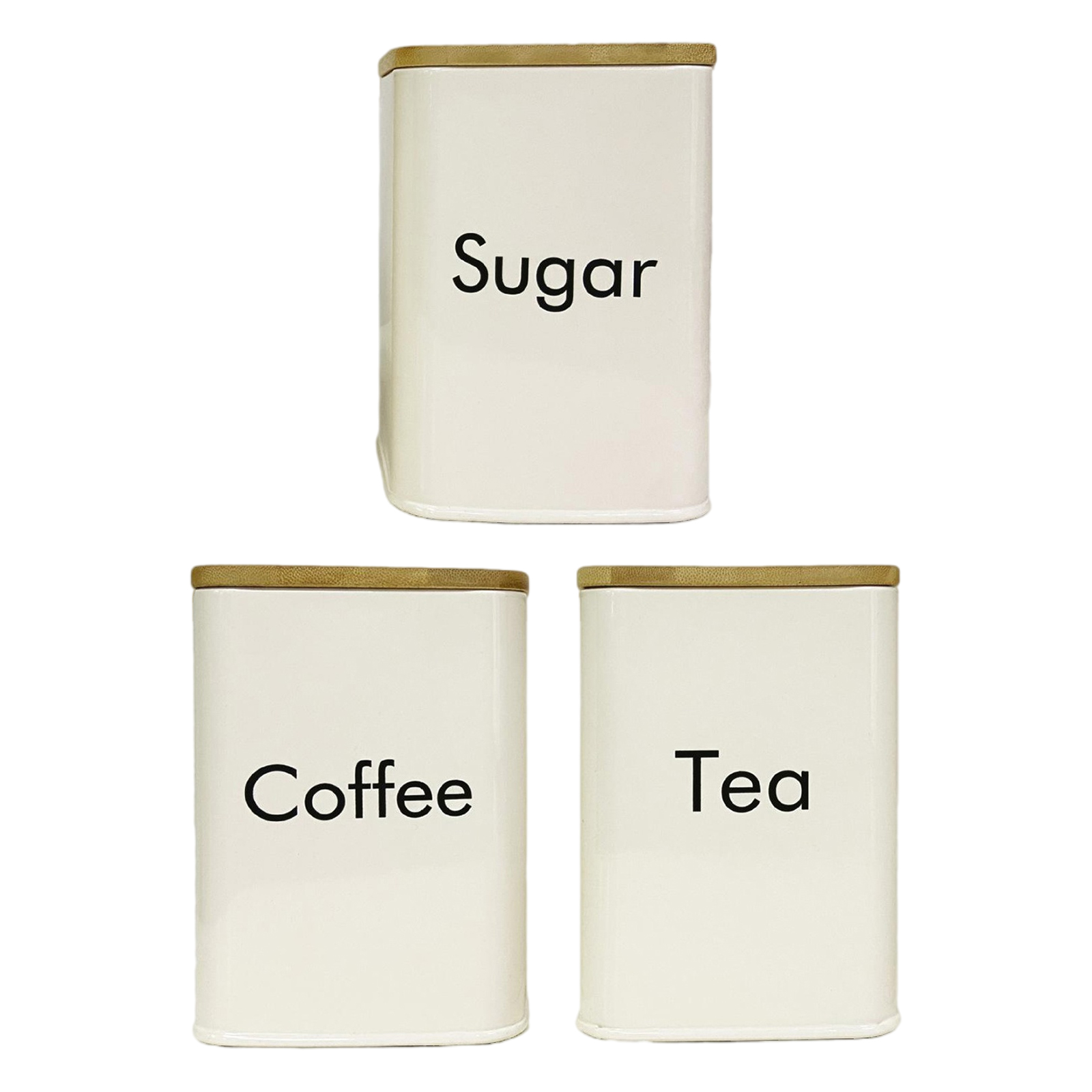 3x Nordic Metal Storage Jars Kitchen Coffee Canister Storage Jars Tea Coffee Sugar Sealed Box Food Sealing Container