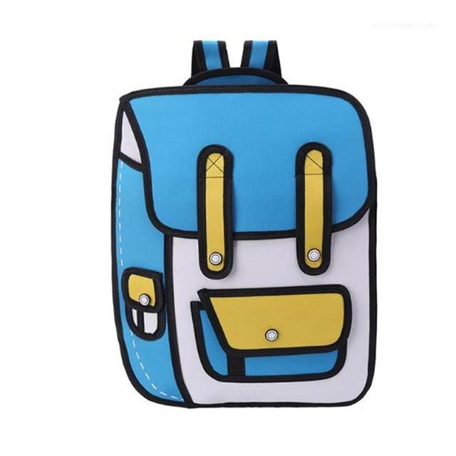 Fashion Unisex 2d Drawing Backpack Cute Cartoon School Bag Comic Bookbag  For Teenager Girls Boys Daypack Travel Rucksack Bag