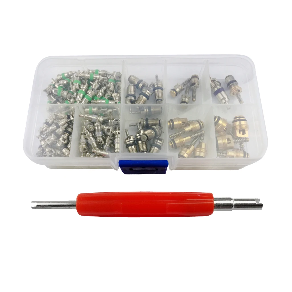 135pcs Car R12&R134 A/C System Air Conditioner Schrader Valve Core Tool Kit Set