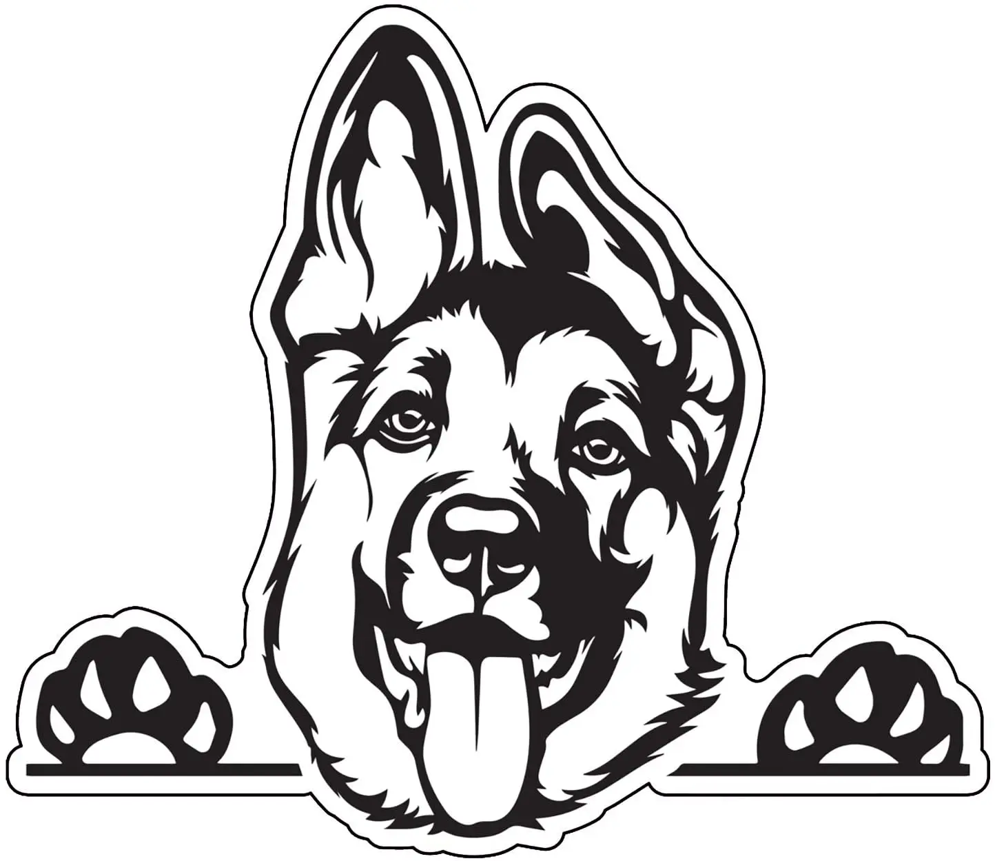 German Shepherd Decals Dog Face Head Smiling Peeking Funny Vinyl ...