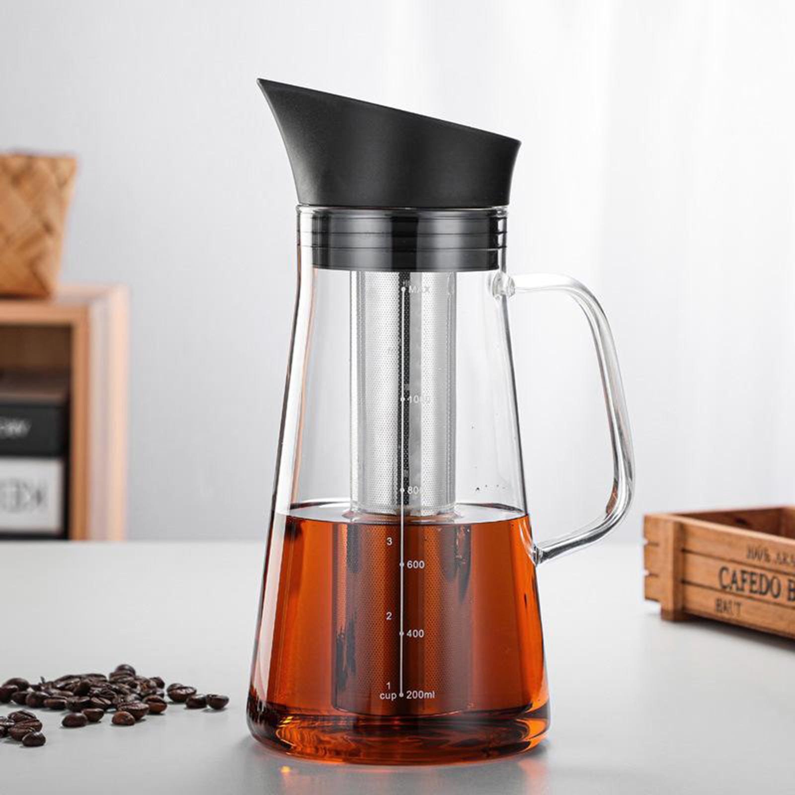 Borosilicate Glass Kettle Coffee Brewer Pot Large Capcity Cold Extract Ice Brewed Water Bottle