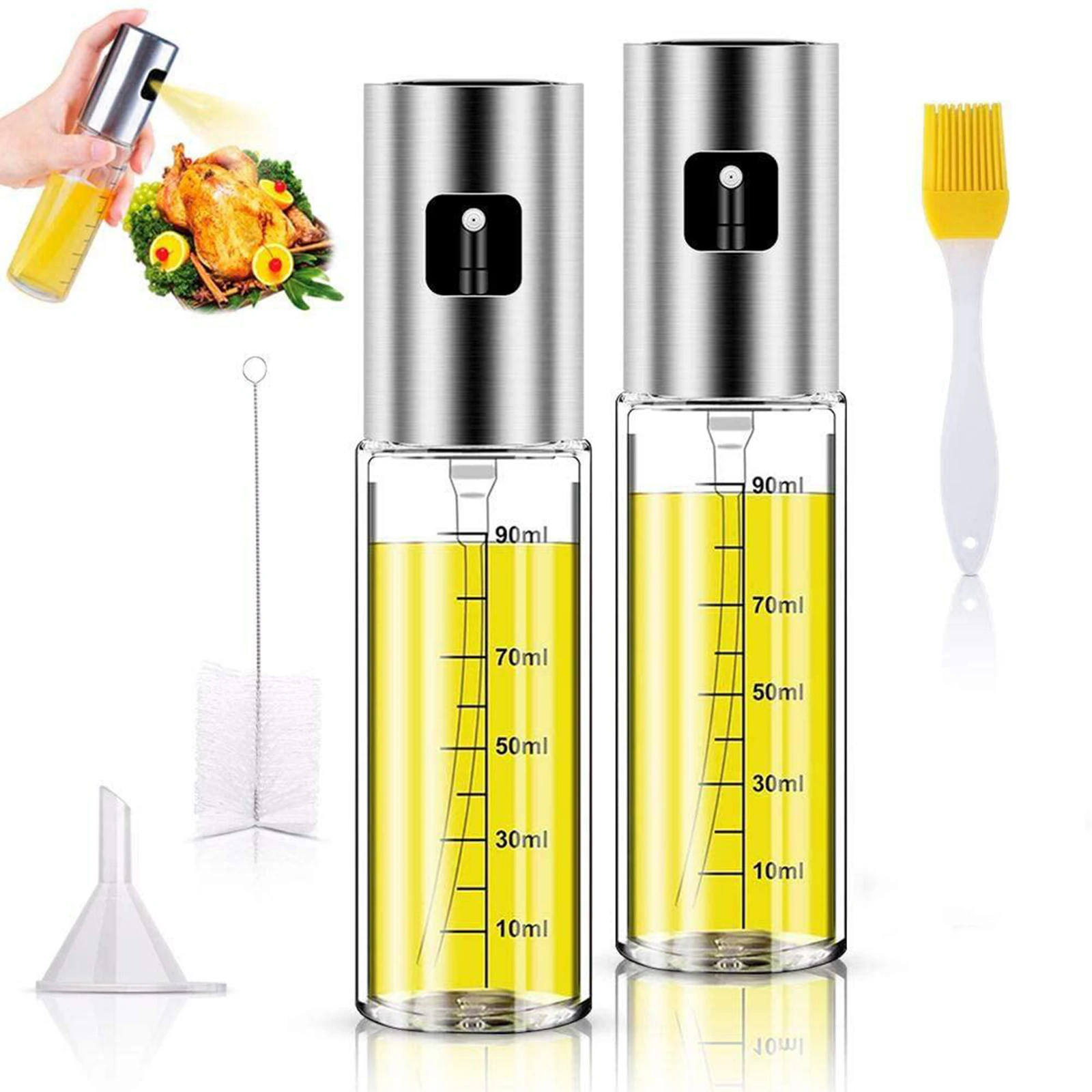 90ml Oil Dispenser Sprayer Bottle Pump for Baking Roasting Grilling BBQ