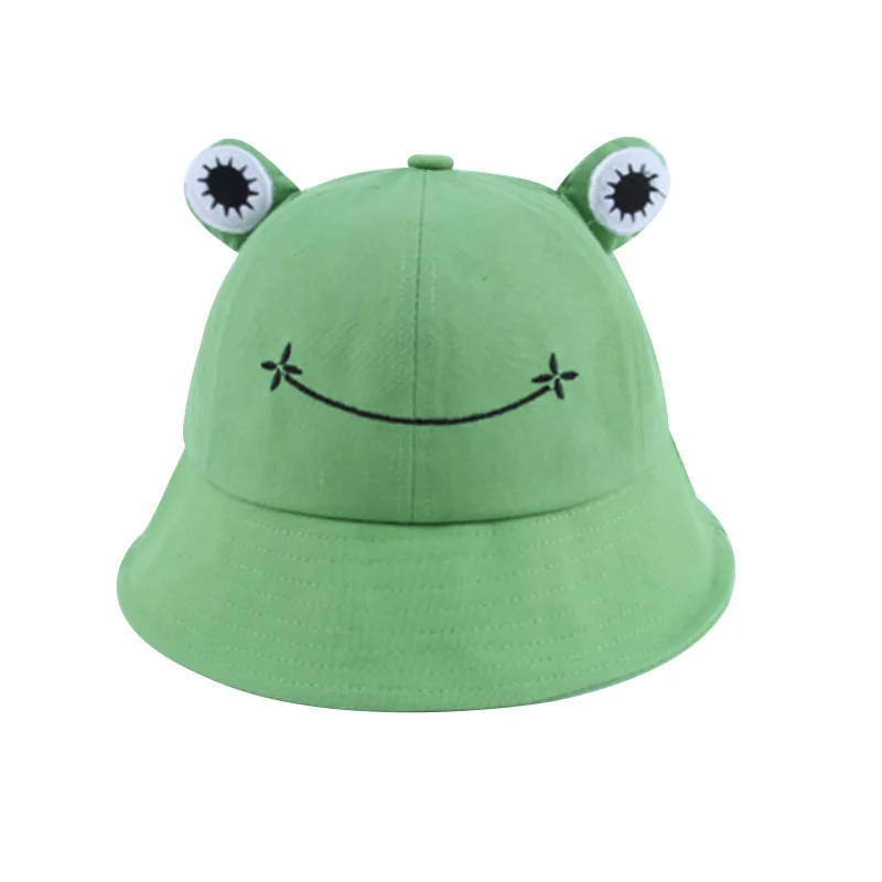 Bucket Hats Dome Top Frog Smile Face Green Red Khaki Sun Hats Casual Cute Outdoor Sun Protection Women Hats Gorras Para Mujer winter bucket hat