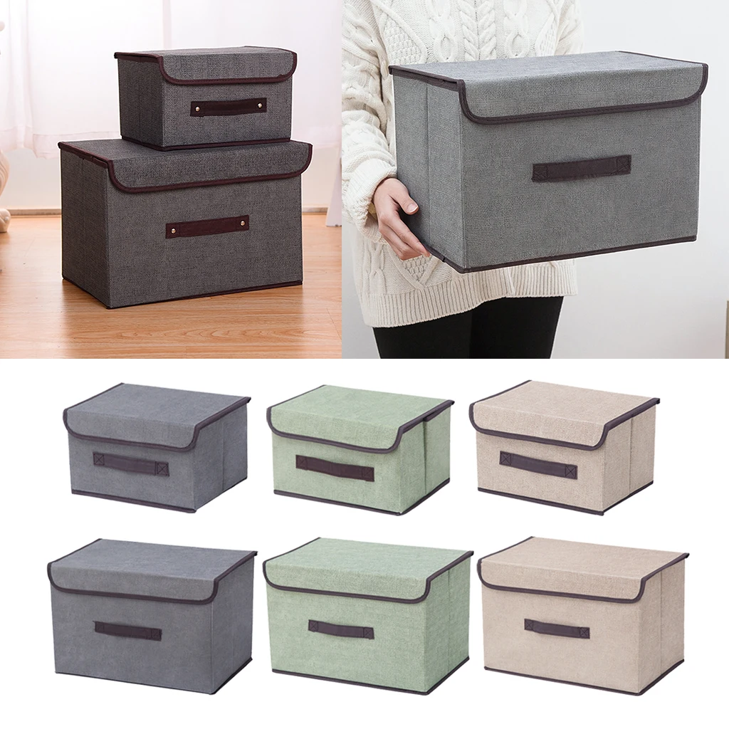 Foldable Storage Bin, Storage Box Closet Organizer for Shelf Cabinet Bookcase, Non-Woven Fabric