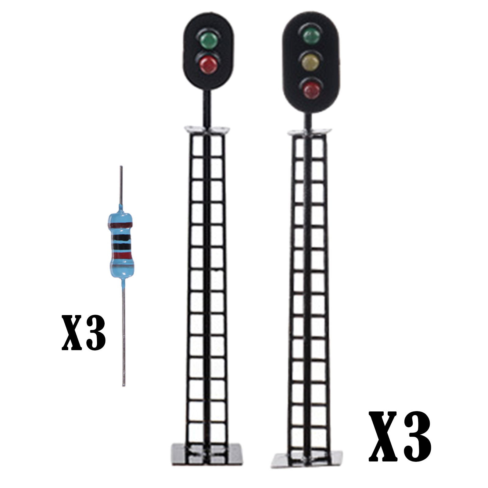 1:87 Traffic Light Lamp Miniature Model Train Railway Model Scenery Ornament