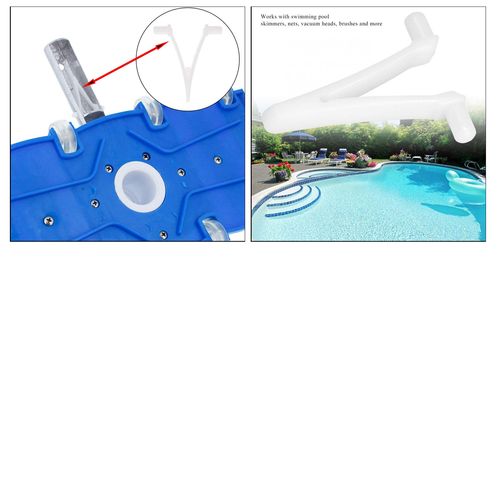 10Pieces Swimming Pool Butterfly V Clips Replacement - Standard Pole Attachment Clips for Skimmer Net, Leaf Rake, Brush