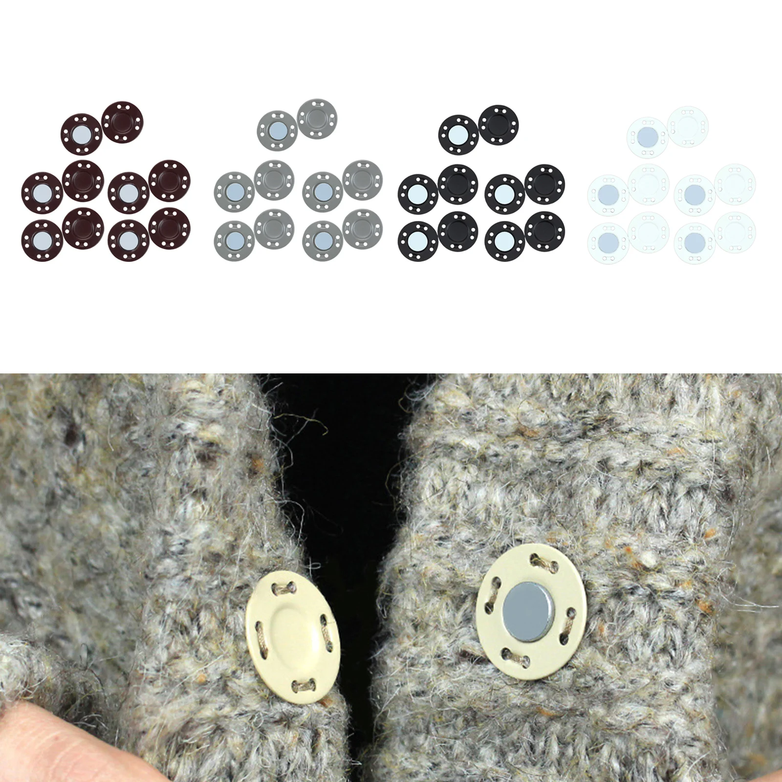 10Pairs 0.79inch Magnetic Button Clasps Snaps Alloy Knitting Sewing Pants Jean Jacket Closure for Bag DIY Craft Supplies