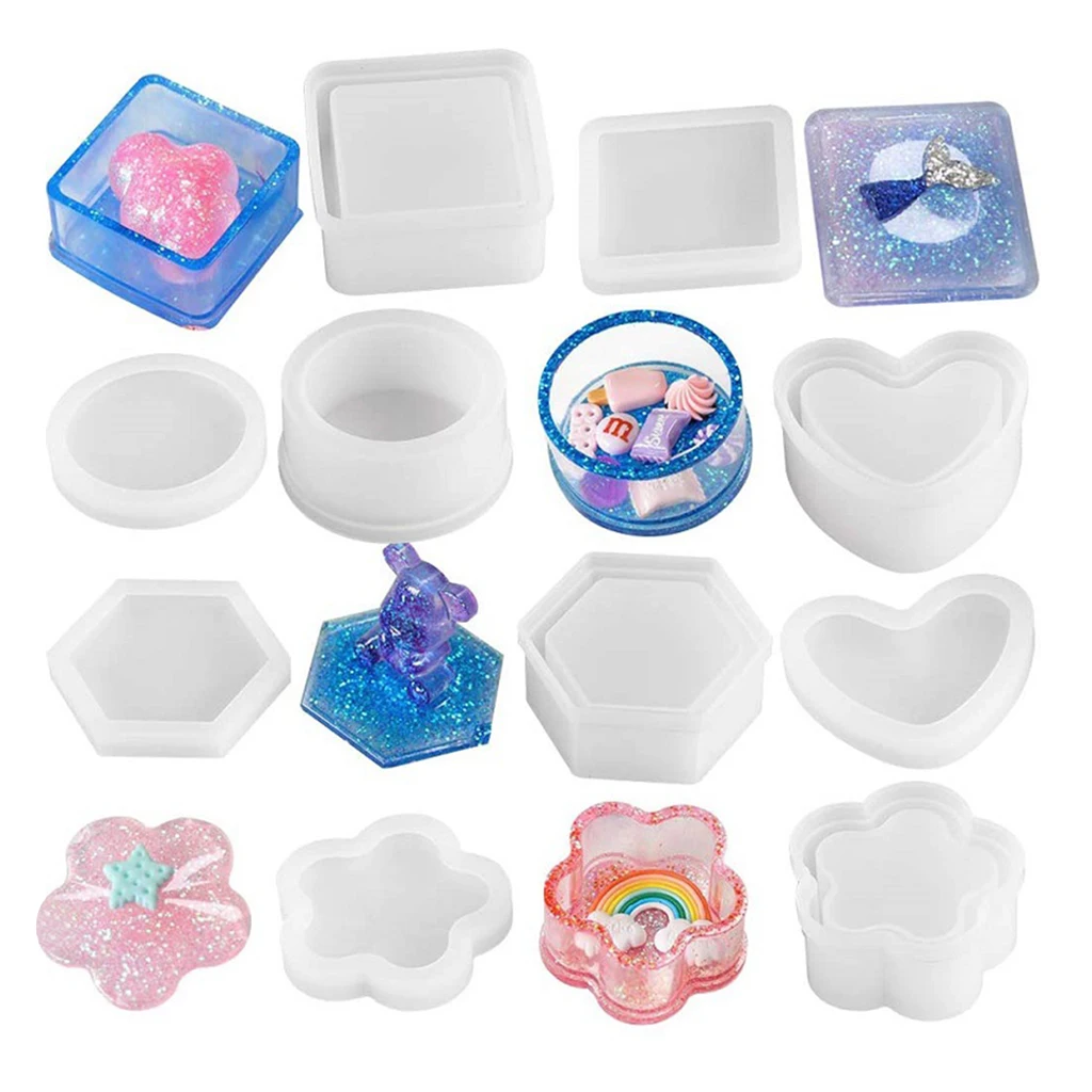 Silicone Box Resin Mold Jewelry Box DIY Mould Hexagon Cake Making DIY Molds