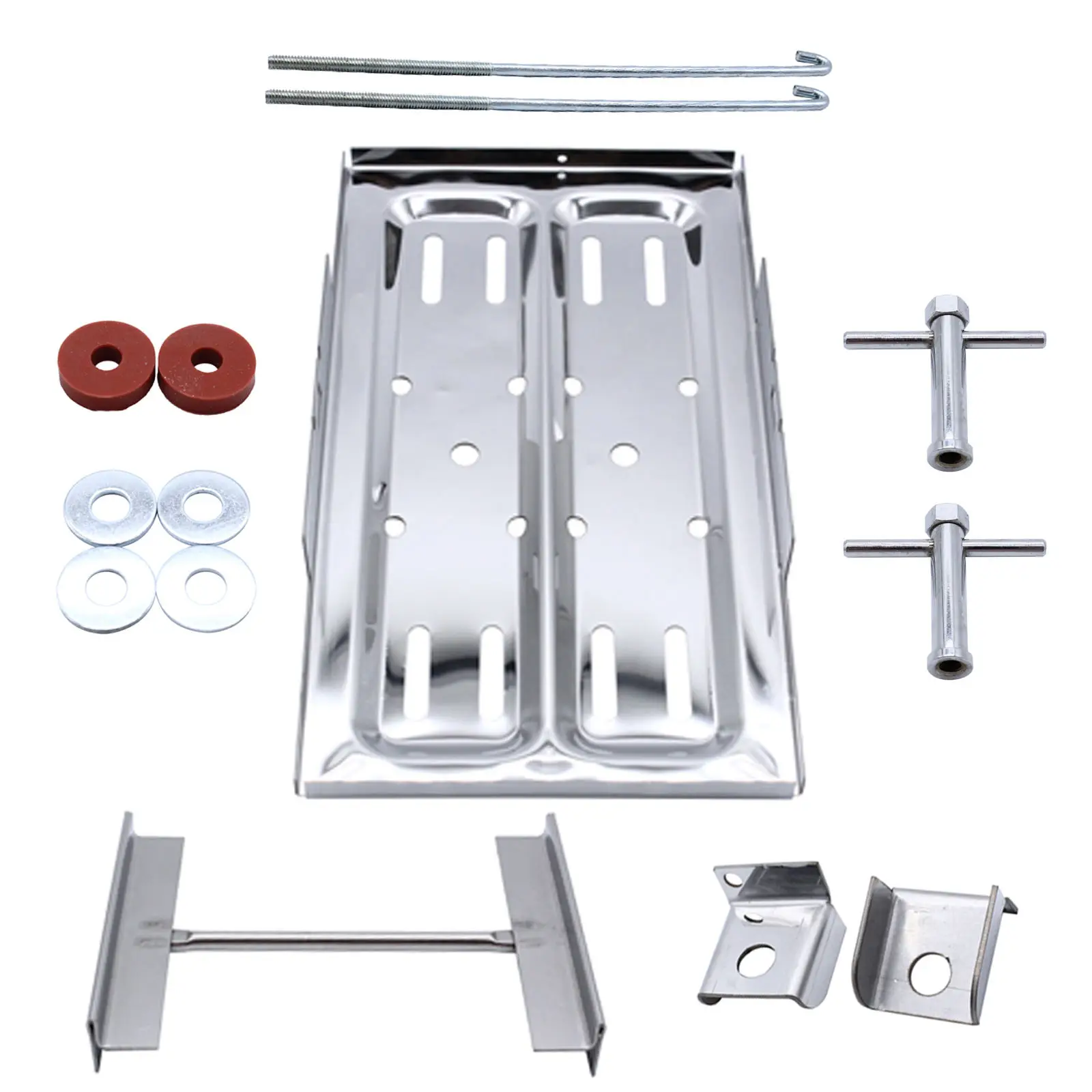 Universal Stainless Steel Battery Tray Holder Hold Down Kit 7 1/2