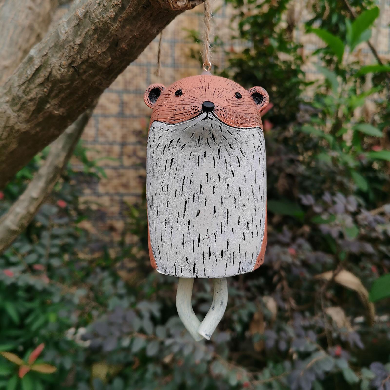 Resin Rustic Animal Wind Chimes Hanging Abstract Art Aeolian Bell Pendant for Church Home Garden Backyard Decorative