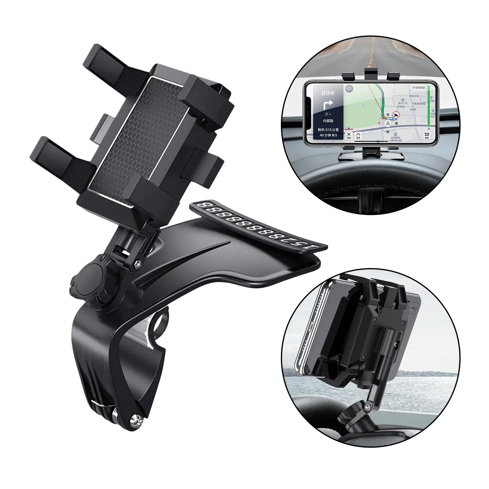 Multifunctional 360 Rotating Car Mobile Phone Holder Stand Bracket Clip