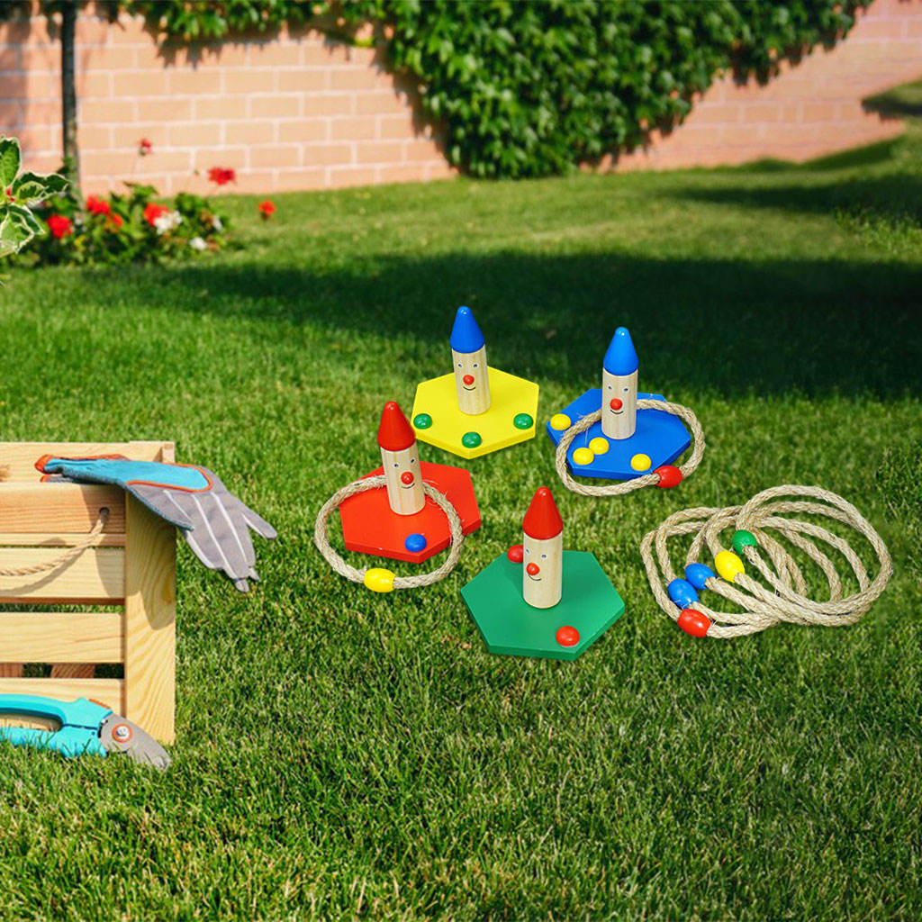 Wooden with Circle Stand Math Learning Educational Outdoor Toys Lawn Game