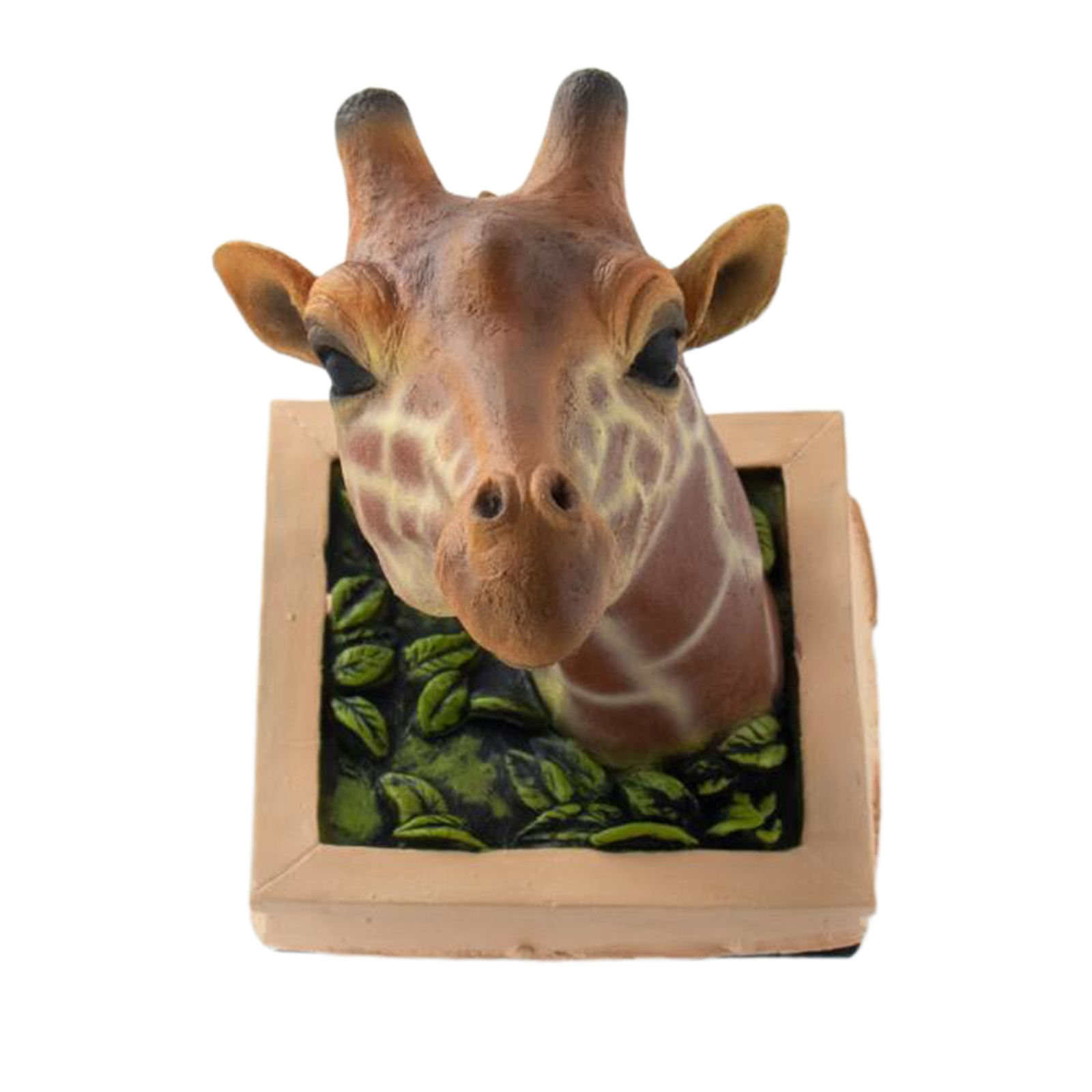 Giraffe Head Wall Mount Statue Wildlife Animal Head Kids Room Home Decor Artwork Background Wall Photo Props
