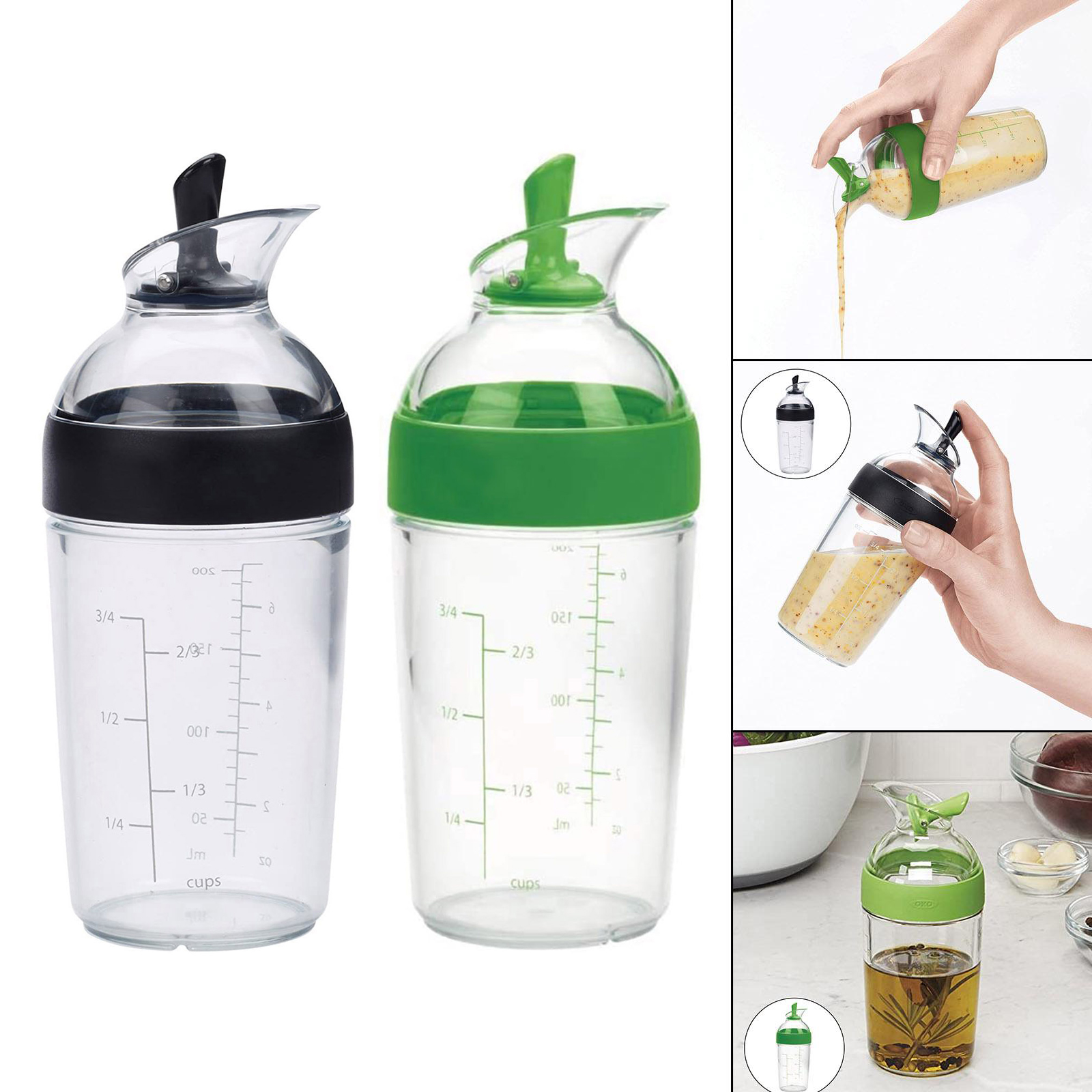 Easy Grips Salad Dressing Shaker Cup Emulsifier Bottle Sauces Mixer 240ml